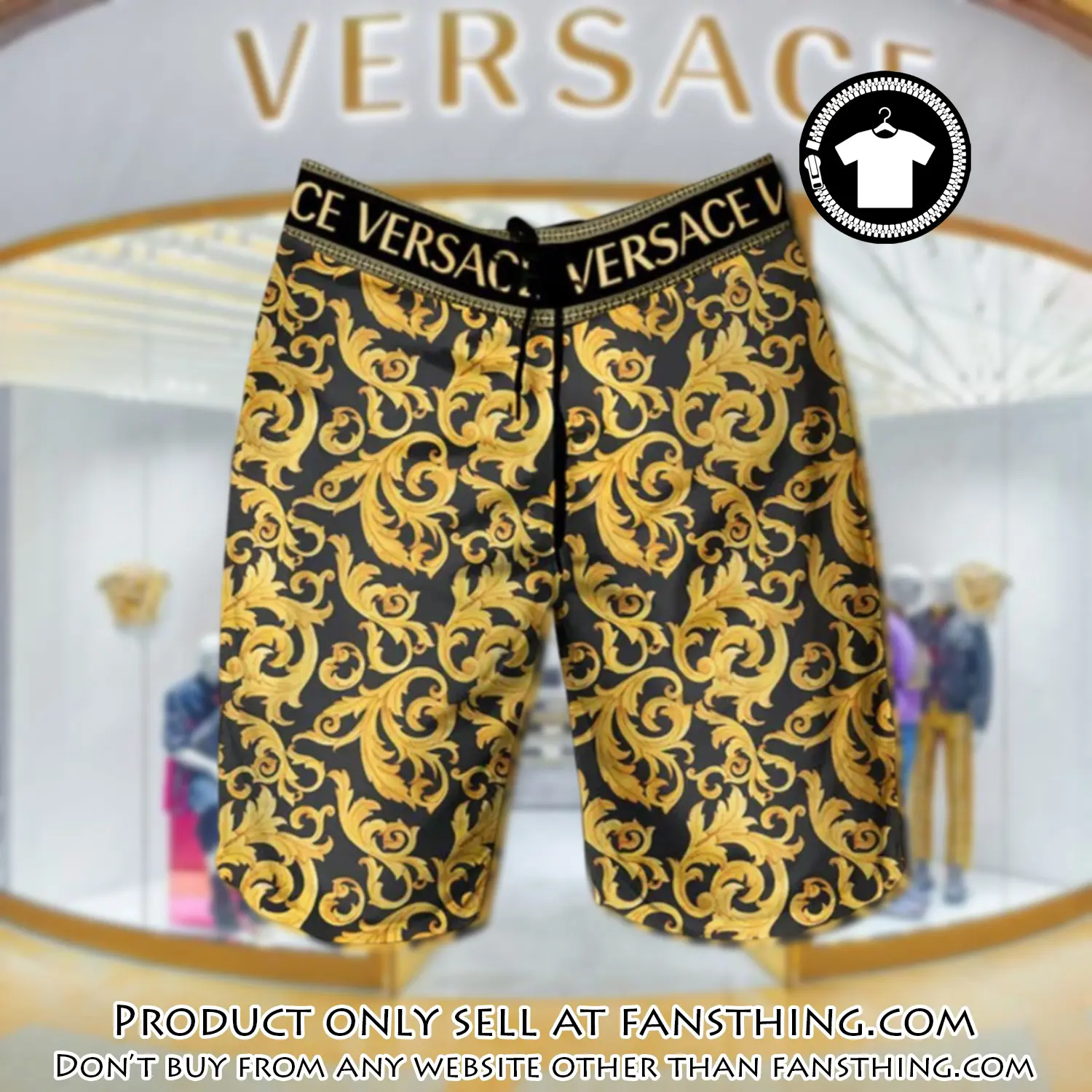Versace golden pattern luxury brand premium fashion shorts for men fst5706968